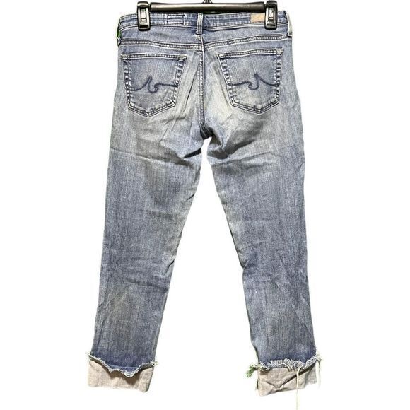 AG Adriano Goldschmied Stevie Cut Slim Straight Cuffed Denim Jeans Size 26 Blue‎ - Picture 3 of 8
